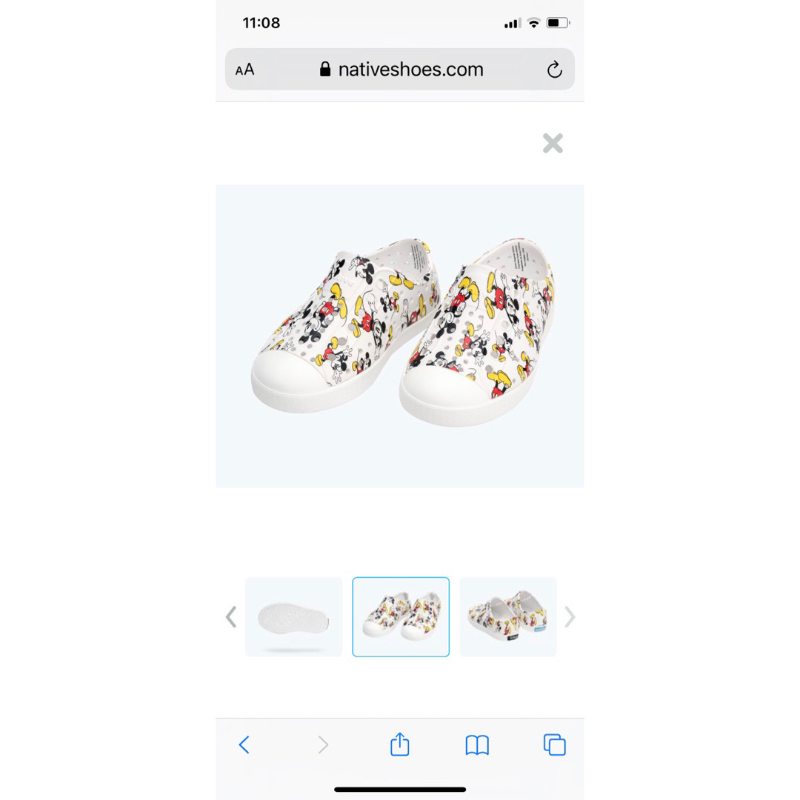 Giày native hoạ tiết Mickey