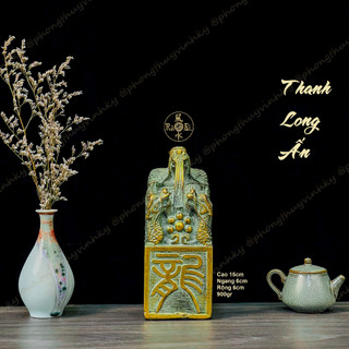 Ấn Rồng Trấn Trạch Mạ Men Xanh - Vật Phẩm Đồng Phong Thủy