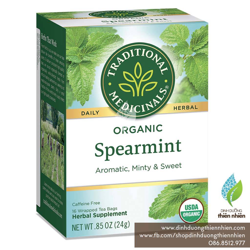 Trà Bạc Hà Spearmint Hữu Cơ Traditional Medicinals Organic Spearmint