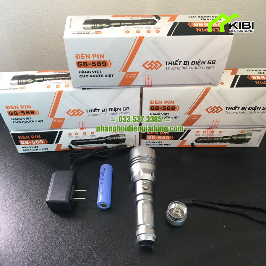 Den pin sieu sang, đèn pin chống nước G8 - 569