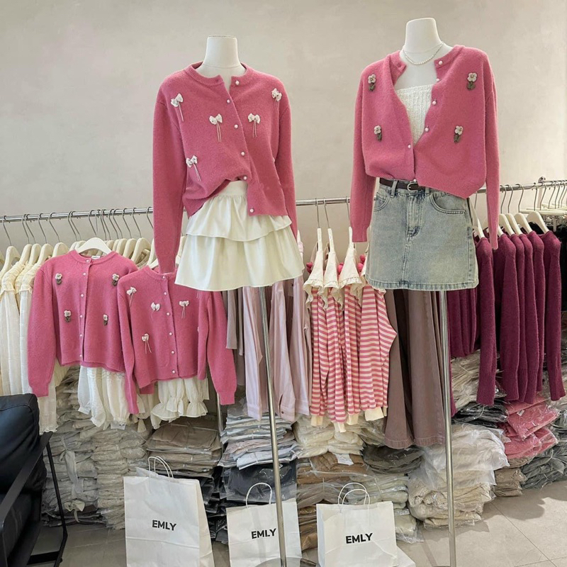 ÁO LEN CADIGAN ĐÍNH NƠ