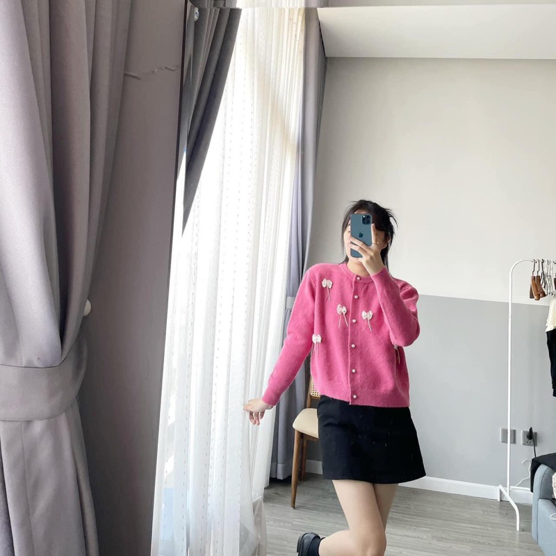 ÁO LEN CADIGAN ĐÍNH NƠ