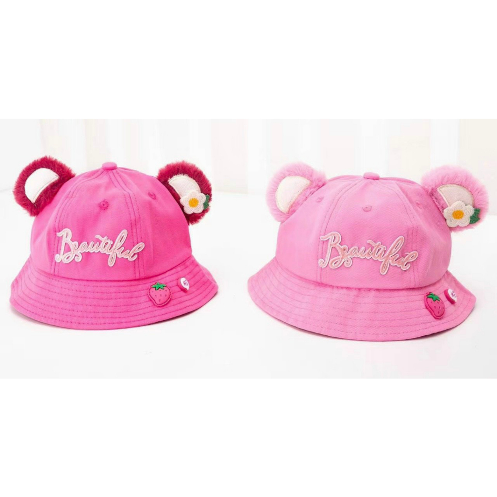 HÀNG QC  MŨ TAI BÈO GẤU DÂU CHO BÉ GÁI - NÓN VÀNH GẤU DÂU ĐI HỌC, ĐI CHƠI CHO TRẺ EM