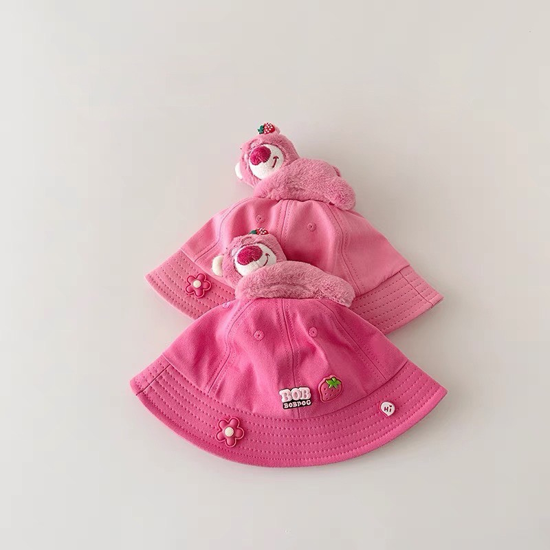 HÀNG QC  MŨ TAI BÈO GẤU DÂU CHO BÉ GÁI - NÓN VÀNH GẤU DÂU ĐI HỌC, ĐI CHƠI CHO TRẺ EM