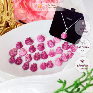 Mặt dây chuyền hồ ly chúa vip đá ruby_tặng kèm dây vải đeo cổ