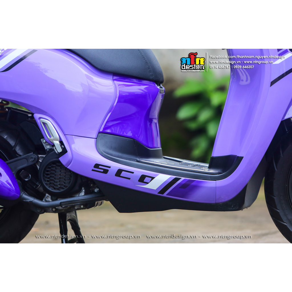 Tem Scoopy - mẫu N05 Tím