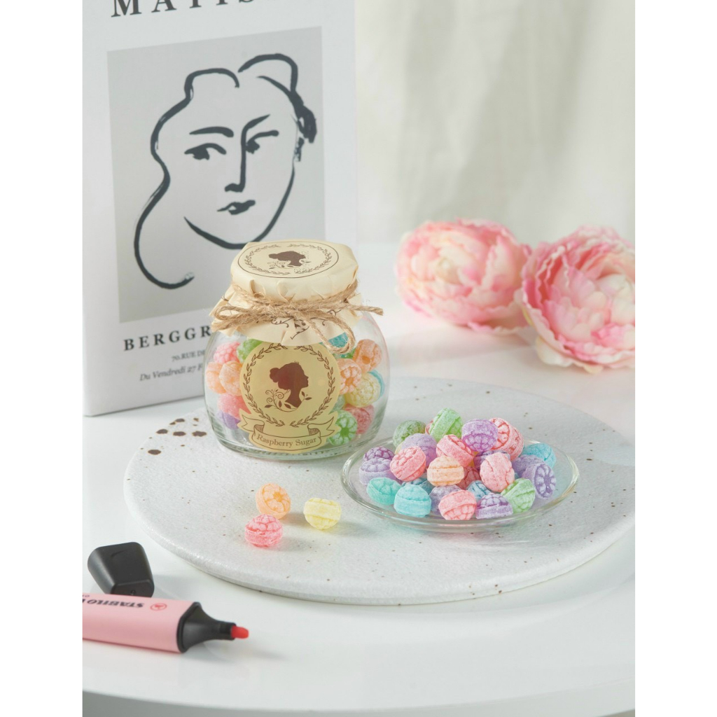 🫙🫙Kẹo hủ thuỷ tinh Raspberry Sugar 140gr  🫙🫙