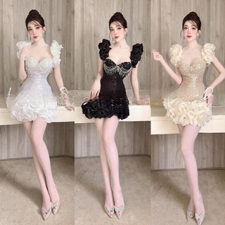 ĐẦM BODY TAY NHÚNG KIM SA TÙNG BÈO