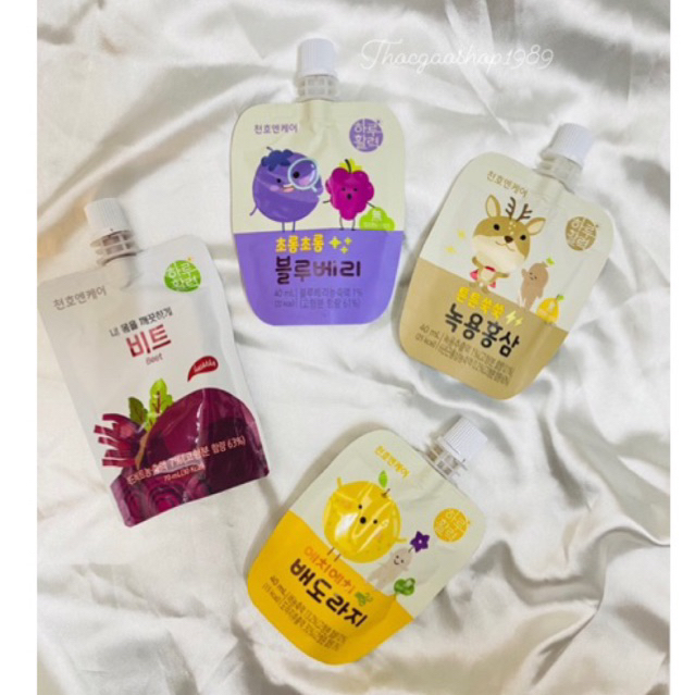 Nước hồng sâm hoa quả các màu Chunho 40ml dành cho bé