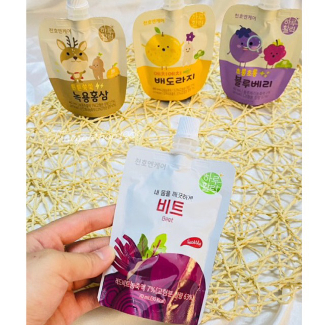 Nước hồng sâm hoa quả các màu Chunho 40ml dành cho bé