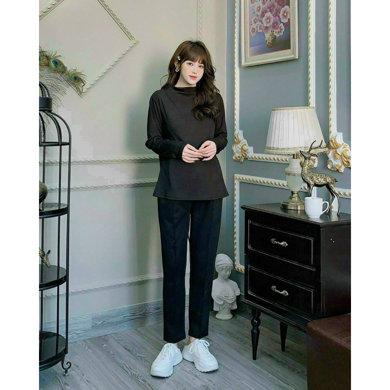 Áo Giữ Nhiệt Bầu Dài Tay Chất Thun Tăm Co Dãn
