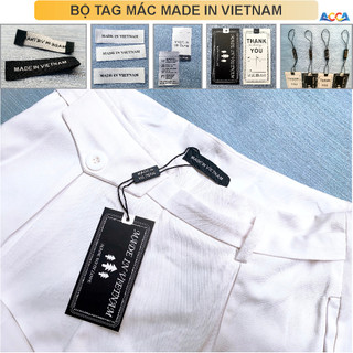 Nhãn mác quần áo, bộ tag mác quần áo Made in Việt Nam, Tag Mác Made in Việt Nam sẵn hàng cao cấp cho thời trang