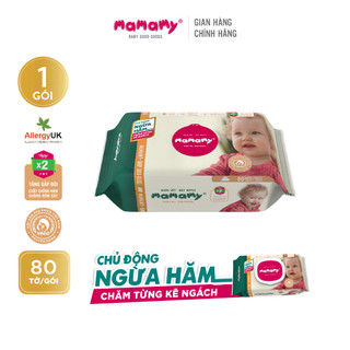 Khăn Ướt Mamamy 30 Tờ Không Mùi, Cho Bé Sơ Sinh, Hàng Chính Hãng