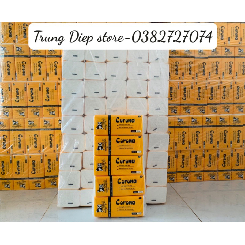 8 bịch  khăn giấy rút Corona 500 tờ 3 lớp