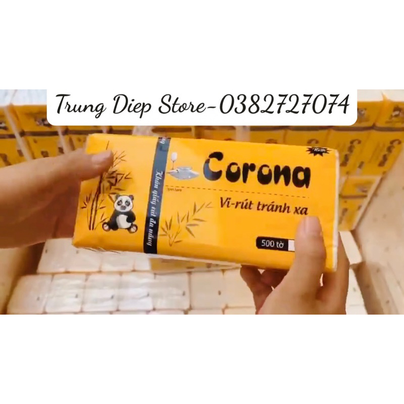 8 bịch  khăn giấy rút Corona 500 tờ 3 lớp