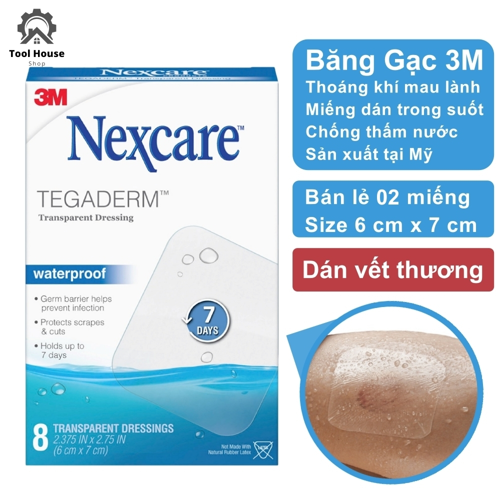 Miếng dán vết thương - băng keo cá nhân vô trùng trong suốt Nexcare 3M