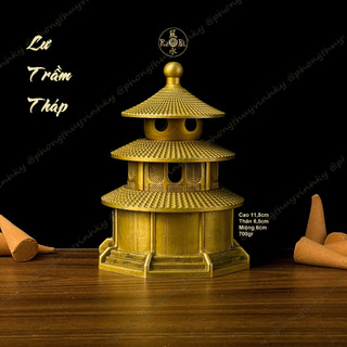 Lư trầm tháp vàng - vật phẩm đồng thờ cúng