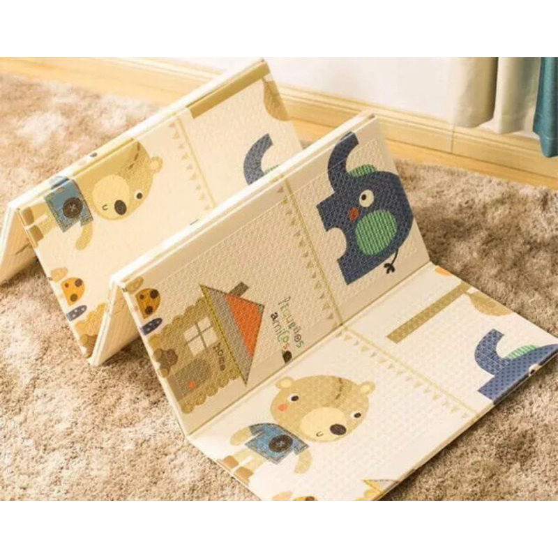 Thảm xốp xpe trải sàn cho bé, chiếu gấp gọn 2 mặt, tấm lót chống thấm cho bé tập bò kích thước 1m8 2m