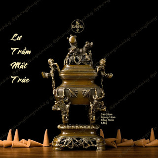 Lư Sâm nghìn năm xông trầm ống Trúc giả cổ - Tượng Đồng Phong Thủy Cao Cấp