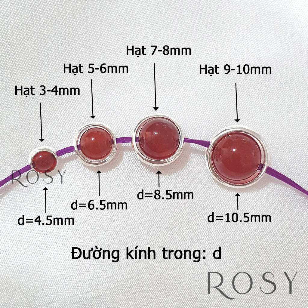 Charm vòng viền tròn bọc hạt đá C10 - Bạc 925