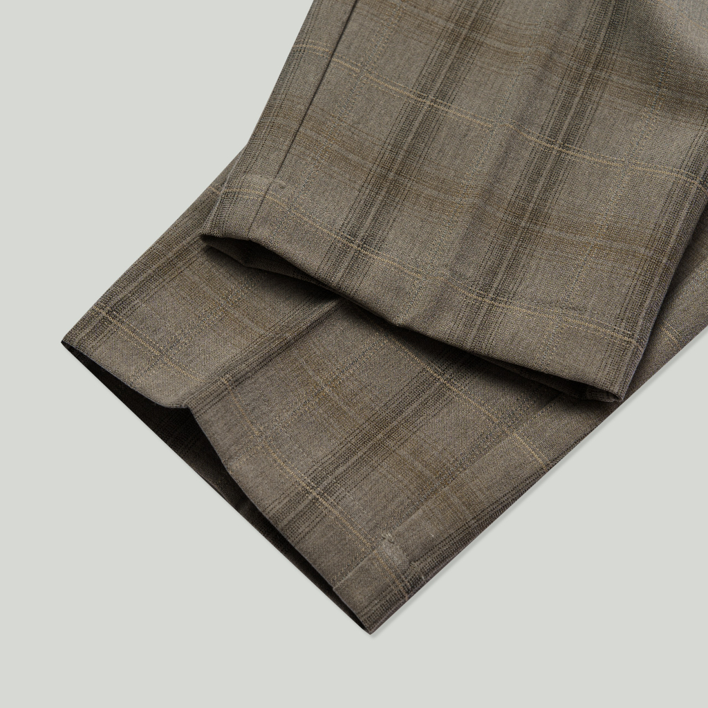 Quần Tây Sidetab Americus Gosani Phom Slimfit Phối Caro Màu Xám Đậm