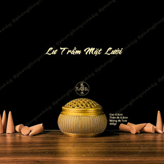 Lư trầm đồng mặt lưới - vật phẩm đồng thờ cúng