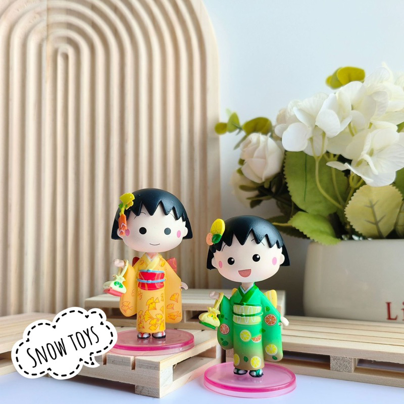 Mô hình Maruko - Nhóc Maruko - Momoko Sakura - Nhân vật Marukochan chibi dễ thương trang phục Kimono - Cao 8cm