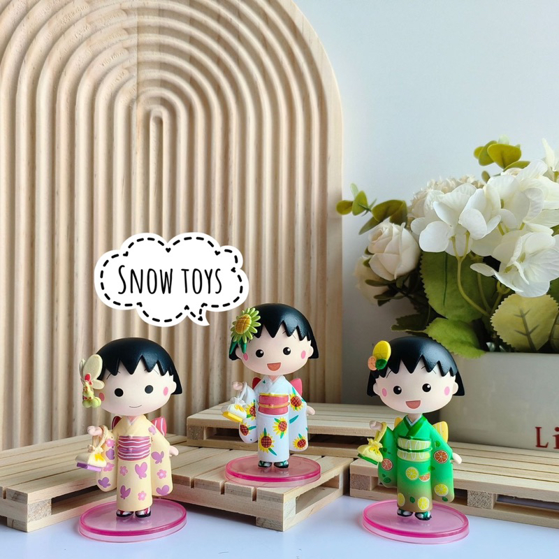 Mô hình Maruko - Nhóc Maruko - Momoko Sakura - Nhân vật Marukochan chibi dễ thương trang phục Kimono - Cao 8cm
