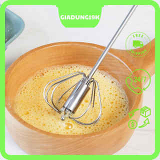 Dụng Cụ Đánh Trứng Tự Động Mini Cầm Tay Inox 304, Cây Đánh Trứng Trộn Thủ Công Thép Không Gỉ siêu bền an toàn vệ sinh