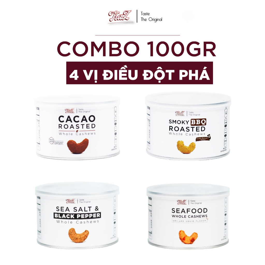 Combo 4 Vị Điều Kaz lon thiếc