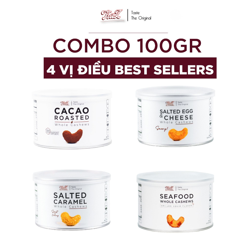 Combo 4 Vị Điều Kaz lon thiếc