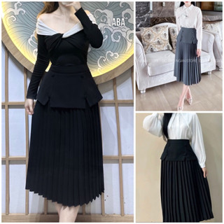 Chân Váy Xếp Ly Choàng Ngoài Cúc Bọc Siêu Xinh