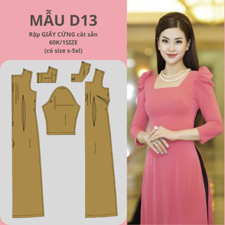 RẬP GIẤY CỨNG CẮT SẴN ÁO DÀI CỔ VUÔNG TAY BỒNG D13