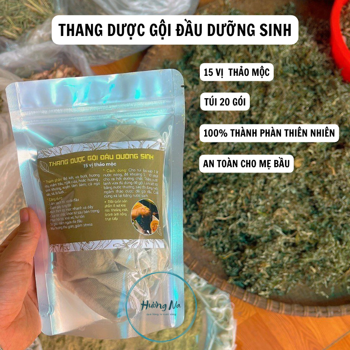Thang dược gội đầu dưỡng sinh 15 vị thảo mộc túi 20 gói