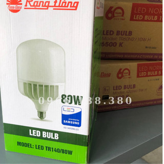 Bóng đèn led bulb ánh sáng trắng, sáng vàng trụ nhôm đúc 80w-model: led tr140/80w.h