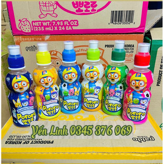 Thùng 24 chai nước Trái cây Pororo Hàn Quốc mix 6 vị