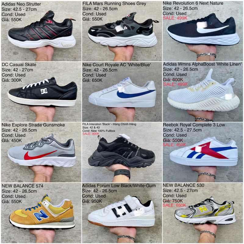 Các mẫu giày size 42 & 42.5