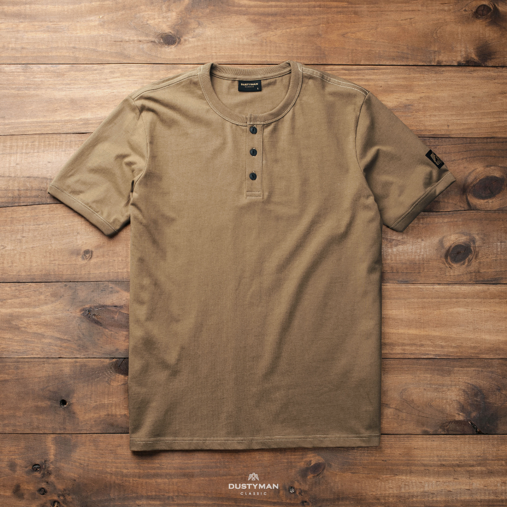 Áo Thun Nam Henley Cổ Điển DUSTYMAN - Vải 100% Cotton - Form Regular Fit