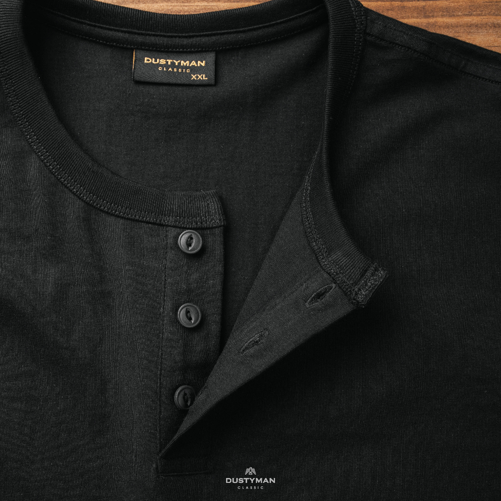 Áo Thun Nam Henley Cổ Điển DUSTYMAN - Vải 100% Cotton - Form Regular Fit