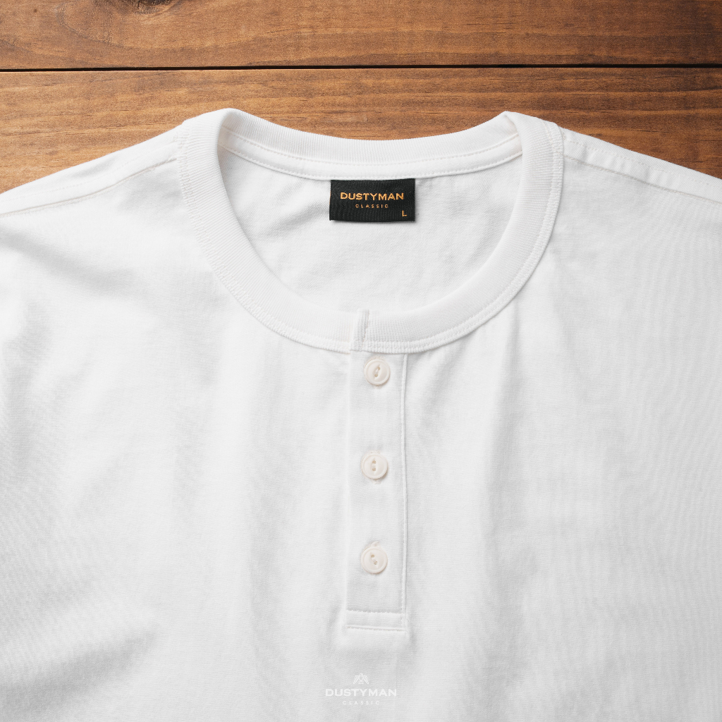 Áo Thun Nam Henley Cổ Điển DUSTYMAN - Vải 100% Cotton - Form Regular Fit