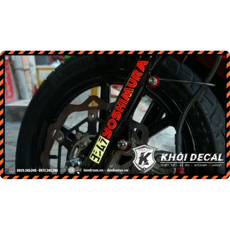 Tem dán phuộc trước YOSHIMURA decal Quảng quang 3M