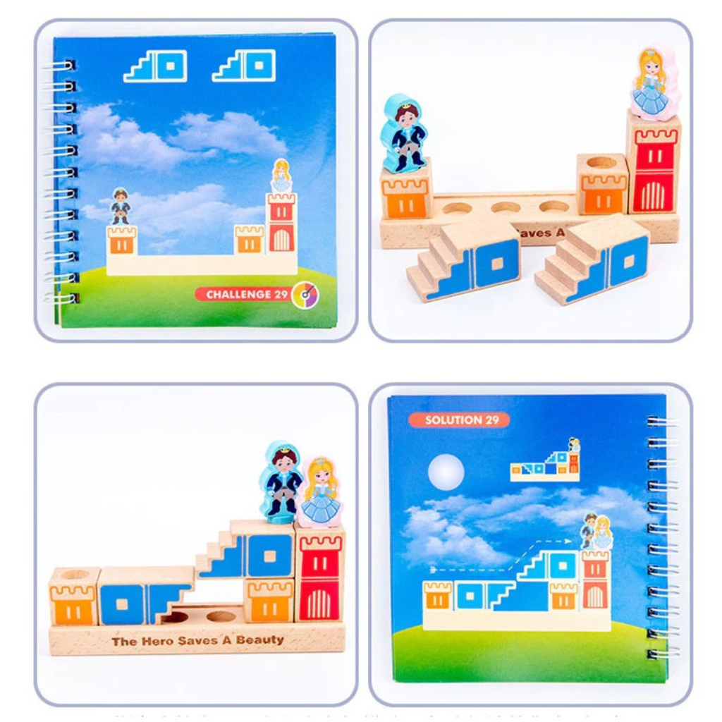 Bộ Trò Chơi Giải Đố Hoàng Tử Cứu Công Chúa - Trò Chơi Puzzle - Đồ chơi Gỗ Tư Duy Montessori
