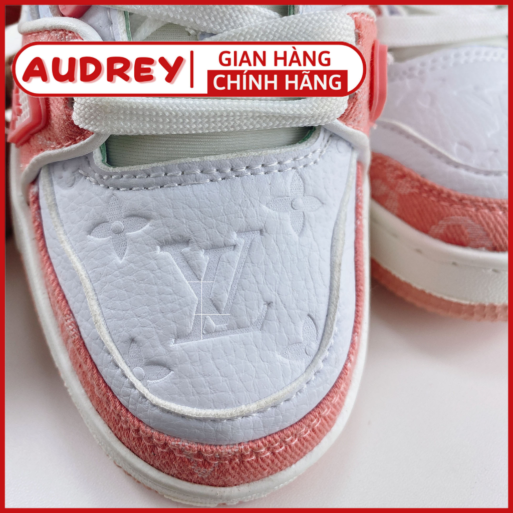 Giày LV Trainer Màu Hồng Pink - Sneaker Louis Vuitton Thể Thao Nam Nữ Thời Trang Cao Cấp