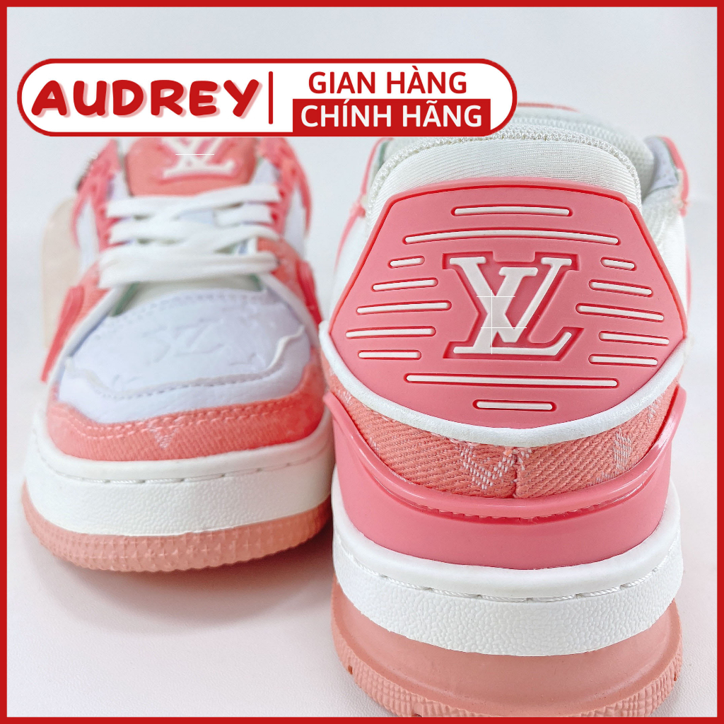 Giày LV Trainer Màu Hồng Pink - Sneaker Louis Vuitton Thể Thao Nam Nữ Thời Trang Cao Cấp