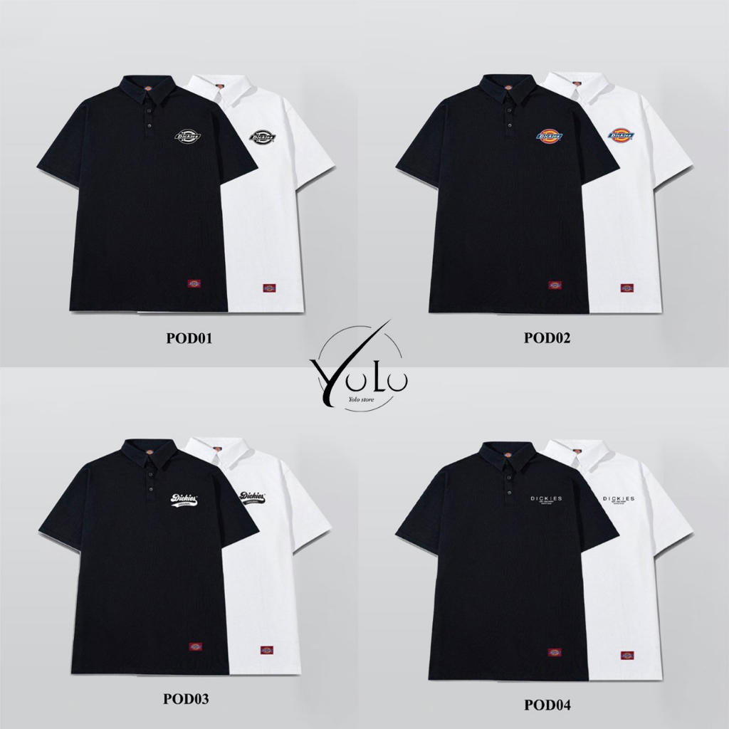 Áo Polo Dickies in logo cổ sơ mi form rộng Unisex chất cotton dày dặn trẻ trung, thanh lịch