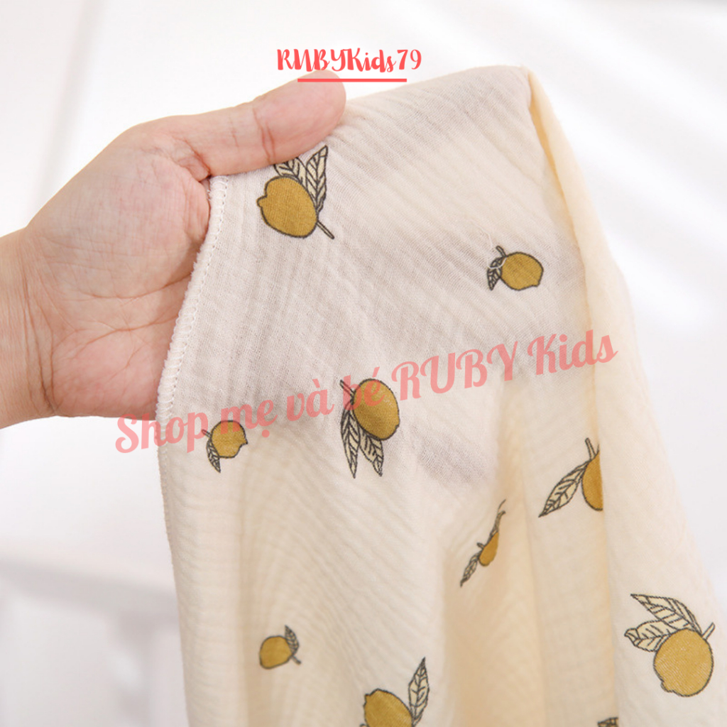 Khăn tắm muslin 2 lớp sợi tre mềm mại cho bé sơ sinh size lớn 100 x 100 cm - rubykids79