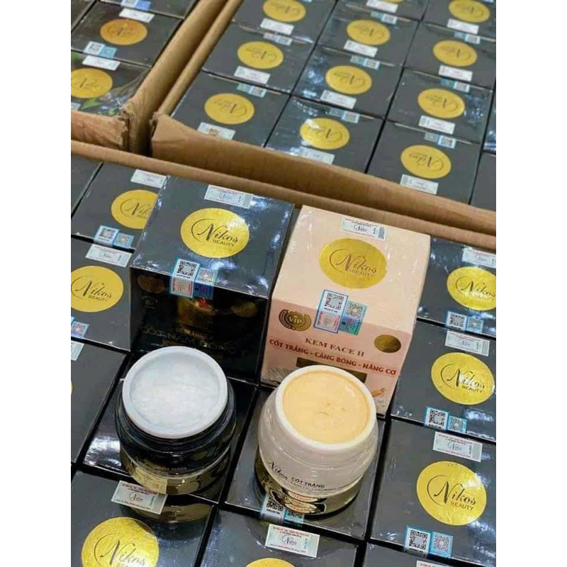Combo Kem Face Cốt Nám Đông Y Nikos Chính Hãng- Kem Face Nikos Cốt Trắng Căng Bóng Nâng Cơ