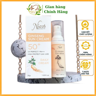 Kem chống nắng nicos - chống nắng vật lý rể sâm nicos spf50+ - thanh nhi nikos beauty