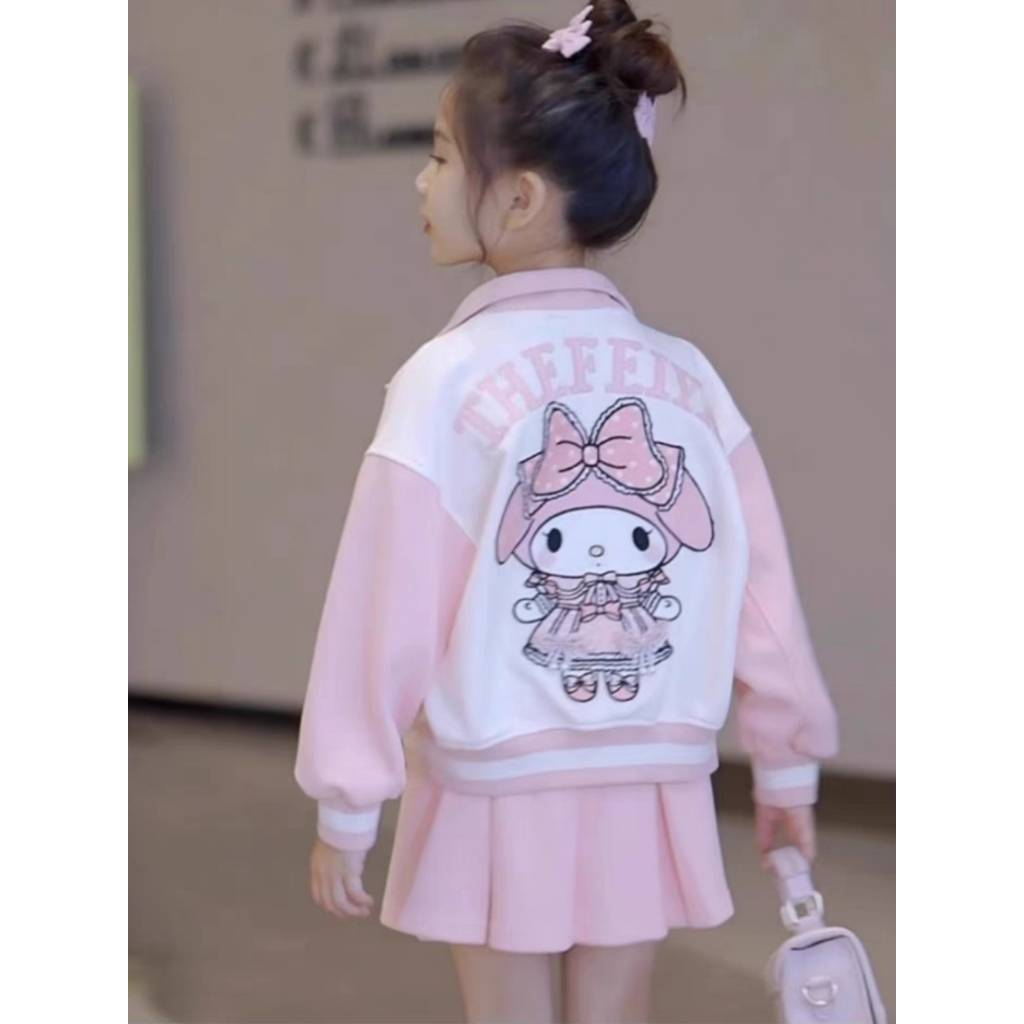 Set Váy 3 Chi Tiết Gồm Chân Váy, Áo Khoác,Áo Giữ Nhiệt Cute Điệu Đà Cho Bé Gái Từ 15-45kg