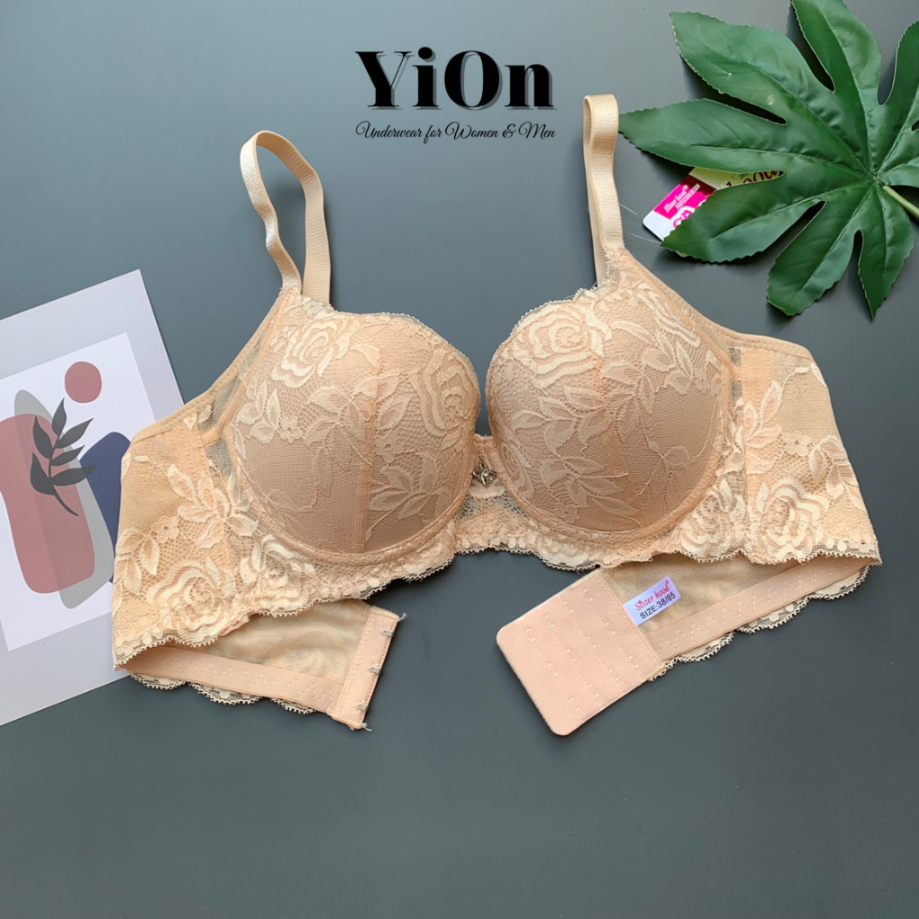 Áo lót ren bigsize quả to mút mỏng có gọng Sisterhood dành cho ngực lớn YiOn Underwear T101